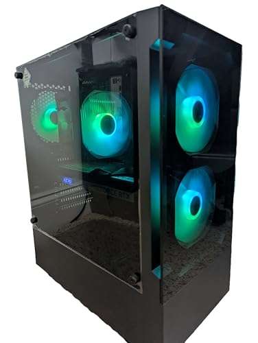 Centaurus Andromeda B9 Gaming PC, AMD Ryzen 7 7800X3D 8-Core, Radeon RX 9060 XT 16GB, 2TB NVME SSD, 32GB DDR5 RAM, Win 11 Pro, WiFi, RGB LEDs, Glass. Custom Built Performance Gaming Desktop Computer 3
