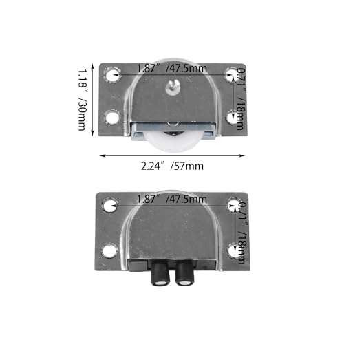 2 Pair Stainless Steel 338 Furniture Roller Single Wheel for Closet Cabinet Wardrobe Sliding Door Pulley 5