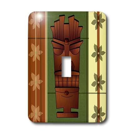 3dRose lsp_77490_1 Wood Grain Tropical Tiki Single Toggle Switch, Multicolor 3