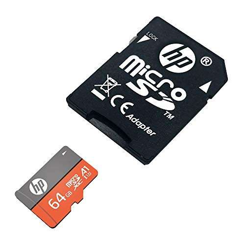 HP MicroSD Card U3, A1 64 GB High Speed (Write Speed 85MB/s & Read Speed 100 MB/s Records 4K UHD and Fill HD Video) 3