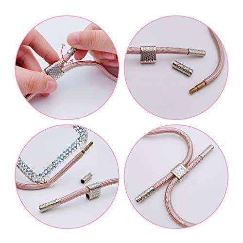 Bonitec Compatible with iPhone 12 Pro Max Crossbody Case 3D Glitter Sparkle Bling Luxury Shiny Crystal Rhinestone Diamond Clear Protective Girly Cover Adjustable Neck Strap Lanyard Band for Women 4