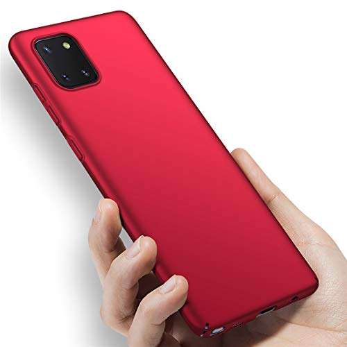 for Samsung Galaxy Note 10 Lite/A81 Case, ACMBO Ultra Thin [Skin Touch Feel] [Anti-Drop] Shockproof Premium PC Material Slim-Fit Phone Cases Cover for Samsung Galaxy Note10 Lite 6.7", Smooth Red 3