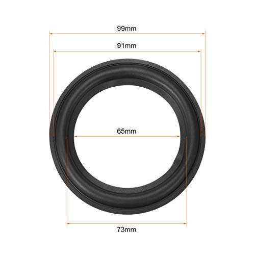 uxcell 4Inch Speaker Rubber Edge Folding Ring Horn Replacement Parts for Speaker Black 2
