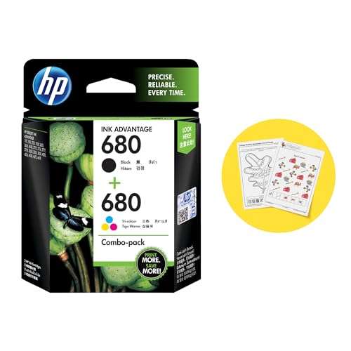 HP 680 Ink Cartridges Combo Pack (1 Black Cartridge + 1 tri-Color Cartridge)