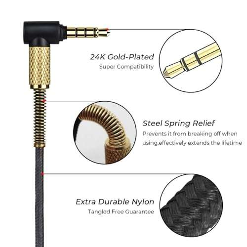 Quality 2.5mm to 3.5mm Earphone Cable for HD598/599/HD558/HD518 Wire Improved Sound Ranges and Extended Frequency Laptop 6