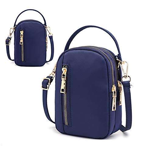 Women Girls Crossbody Bag Small Nylon Phone Purse Wristlet Handbag Wallet Pouch for Samsung S24 S23 S22 S21 Ultra S20 Ultra S24+ S23 FE A15 A14 A55 A53 A35 Moto G Stylus Moto G Power (Blue) 2