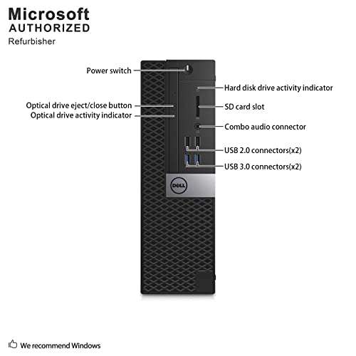 Dell OptiPlex 3040 Small Form Factor PC, Intel Quad Core i5 6500 up to 3.6GHz, 16G DDR3L, 1T, WiFi, BT 4.0, Windows 11 Pro (Renewed) 5