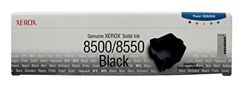 Xerox 108R00672 Phaser 8500 8550 Ink-Cartridge (Black, 6-Sticks) in Retail Packaging