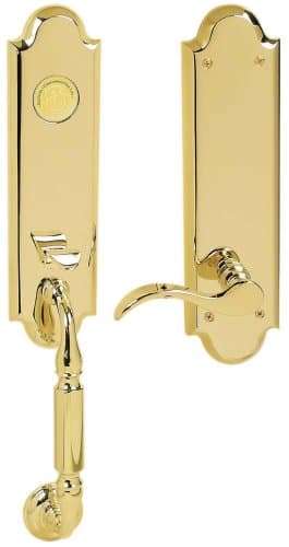 Baldwin 85350.003.RFD Manchester Emergency Exit Dummy Handleset with Wave Lever, Lifetime Polished Brass 1