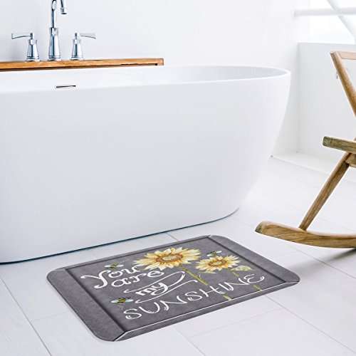 OneHoney You Are My Sunshine, Yellow Sunflowers Kitchen Bathroom Soft Durable Accent Rug Small Carpet Mat 15.7x 23.6inch 2