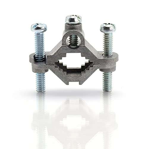 THE CIMPLE CO 1 Inch, 1 Pack - Electrical Grounding Rod Clamp - Direct Burial - Galvanized Steel - for Pipe, Antenna 2