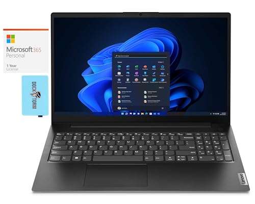 Lenovo V15 G4 ABP Home & Business Laptop (AMD Ryzen 7 7730U 8-Core, 24GB RAM, 1TB PCIe SSD, AMD Radeon, 15.6" 60 Hz Full HD (1920x1080), Win 11 Pro) with MS 365 Personal, Dockztorm Hub