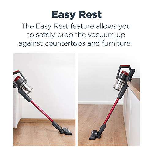 Eureka Lightweight Cordless Stick Vacuum Cleaner Convenient for Hard Floors, Rechargeable Handheld Vacuum Cleaner Portable with Powerful Motor Efficient Suction, RapidClean Pro NEC186, Rose Red 4