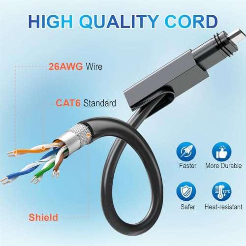 Ybludiy for Starlink Gen 2 Cable 75FT, Compatible with Satellite Rectangular V2 Extension Cable, Gray end Cap, Indoor and Outdoor Waterproof Starlink Accessories (75FT/23M) 4