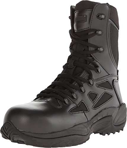 Reebok Work Men's Rb8874 Rapid Response Rb Composite Toe 8" Stealthtactical Boot with Side Zipper Black Fashion, 10