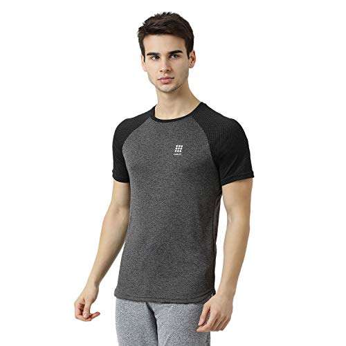 ROCK.IT Men's Solid Regular Fit T-Shirt (2190100426-2_Grey 44) 4
