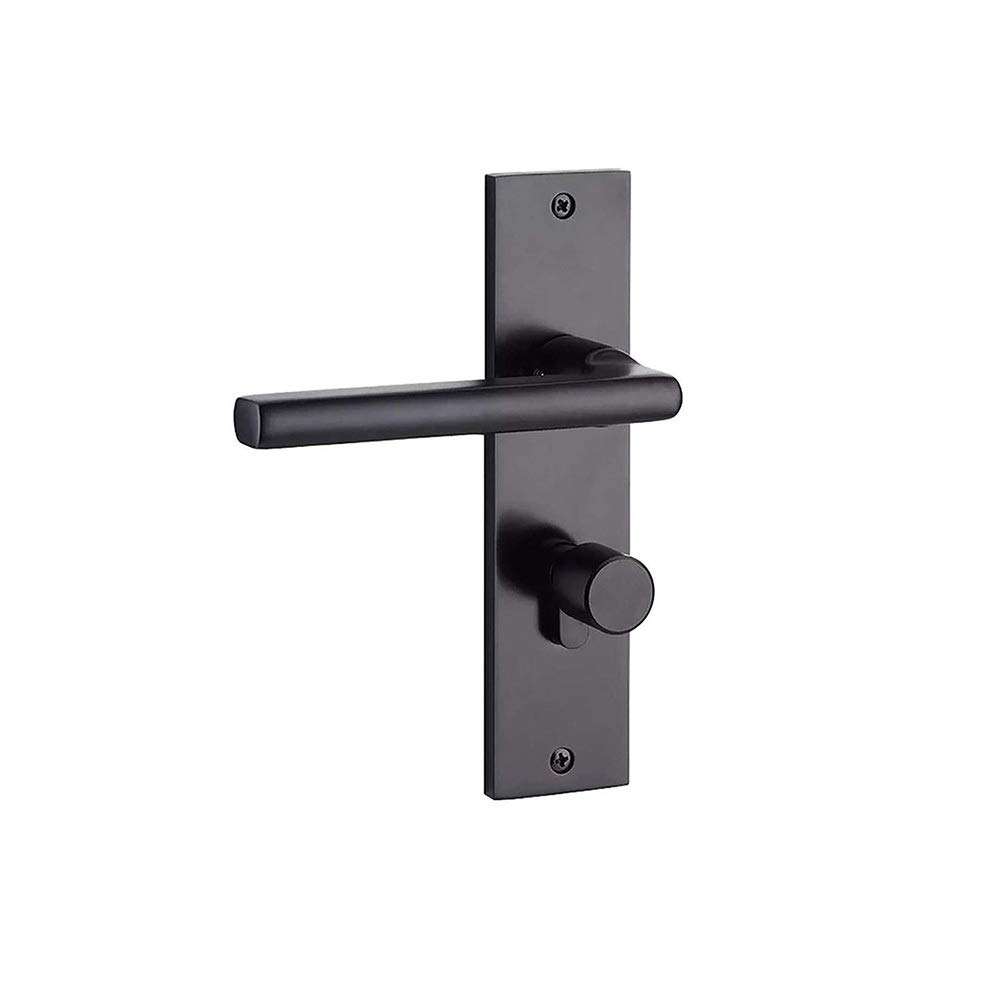 YH416 Entry Lever Door Handle and Single Cylinder Deadbolt Lock and Key Locking Lever Handle Set [Front Door or Office] Right & Left Sided Doors Heavy Duty – Iron Black Finish 1