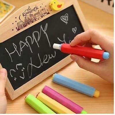 Eclet 4 pcs Chalk Holder 10mm Magetic Chalk Holder Chalk Piece Holder Blackboard Adjustable Chalk Clip for Teacher and Children (Any 4 Random Color Sent) 1