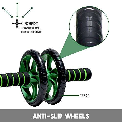 MCP Ab Roller/Abs Carver with Thick Knee Pad for Abdominal Workout Fitness Exercise Equipment (2 wheel) 2