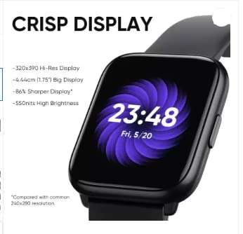 DIZO Watch D Sharp 1.75" with High Res (320*390) Display (by realme techLife) (Black Strap, 1.75) 3