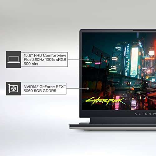 Dell New Alienware X15 R2 Gaming Laptop, Intel Core I7-12700H Processor/ 16Gb LP DDR5/ 1Tb SSD/Nvidia RTX 3060 (6Gb GDDR6)/ 15.6" (39.62cm) FHD360Hz 300Nits/ Win 11 + MSO'21/ Alien fx KB/ 2.34kg 3