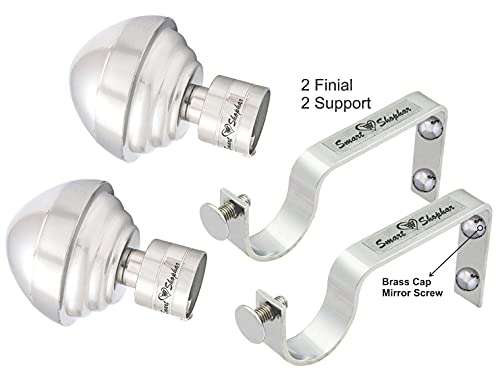 SMART SHOPHAR Stainless Steel Heart Curtain Bracket 4 Inches Silver Pack of 1 Set/Decorative Design/Sturdy and Durable/Rapid and Effortless Mounting 2