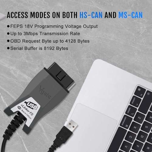 Vgate vLinker FS USB OBD2 to USB Car Diagnostic Tool Code Reader for FORScan OBD2 Adapter 5