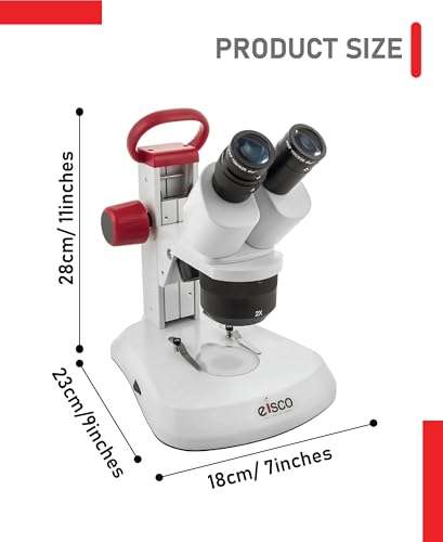 Premium Binocular Stereo Microscope, Dual Magnification, Dual Illumination - Eisco Labs 2