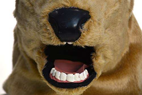 XIANGBAO-Toys Popular Series Realistic Handmade Customized Masquerade Moving Mouth Mask Vivid Deer Simulation Animal Mask Toys&Gams (Color : Brown) 4