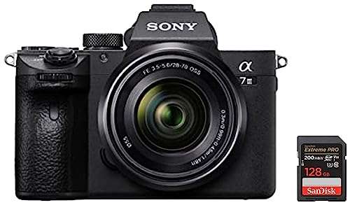 Sony Alpha ILCE-7M3K Full-Frame 24.2MP Mirrorless Digital SLR Camera & SanDisk Extreme Pro SD UHS I 128GB Card for 4K Video for DSLR and Mirrorless Cameras 200MB/s Read & 90MB/s Write 1