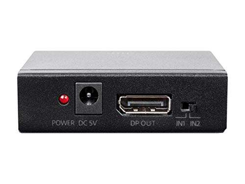 Monoprice 2x1 DisplayPort Switch, 4K@60Hz, 21.6Gbps Black 3
