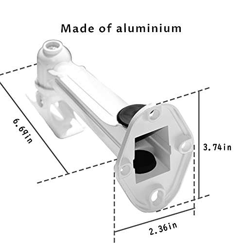 Drsn Mini Projector Wall Mount, CCTV Security Camera Mount Bracket, Aluminum Alloy Indoor Outdoor CCTV Wall Ceiling Mount Holder Length 6.7"/Rotation 360°/Tilt 135°/Load 6.6 lbs/White 2