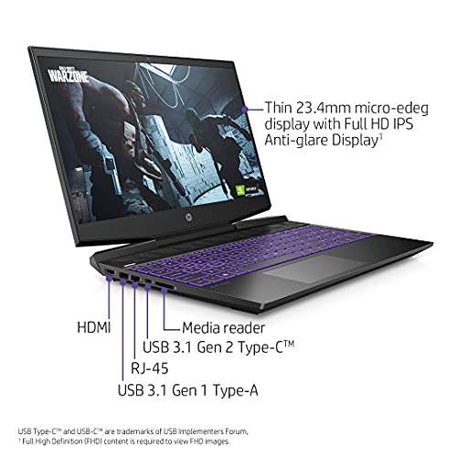 HP Pavilion 11th Gen Intel Core i7 Processor 15.6 inches (39cm) FHD Gaming Laptop (16GB/512GB SSD/Windows 11/NVIDIA RTX 3050 Graphics/MS Office/Shadow Black & Ultra Violet/2.23Kg), 15-dk2096TX 2