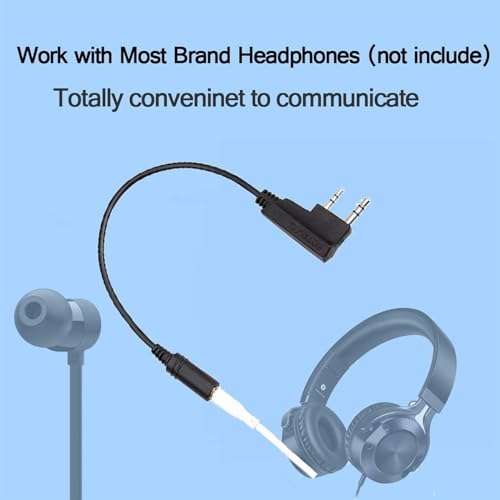Retevis Earpiece Adapter,2 Pin to 3.5mm Walkie Talkies Headset Adapter Only Fit RT21 RT22 RT27 RT7 H-777 H777S RT18 RT19 RT22S (Not Fit for Other Brands) 2 Way Radios (1 Pack) 5