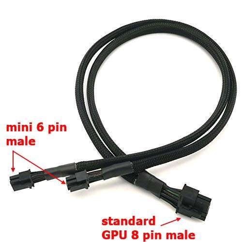 TeamProfitcom Dual Mini 6 Pin to 8 Pin PCI Express Video Card Power Adapter Braided Sleeved Cable for Mac Pro Tower/Power Mac G5 15-inches 4