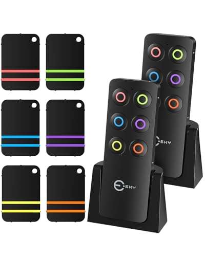 Esky Key Finder, Remote Finder Locator with Sound 85dB, with 2 Transmitters and 6 Slim Receivers, Wallet Tracker Key Finders & Trackers, Remote Item Finder Beeper Tags for Finding Keys Remotes Wallets