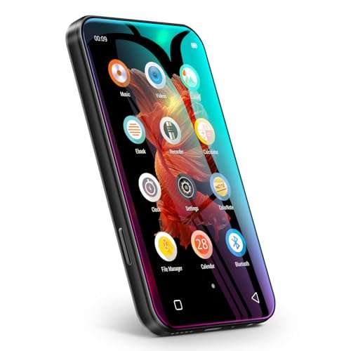 TIMMKOO 72GB MP3 Player with Bluetooth, 4.0" Full Touchscreen Mp4 Mp3 Player with Speaker, Portable HiFi Sound Mp3 Player with Bluetooth, Voice Recorder, Can't Download Apps (Black) 1