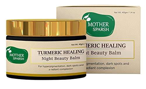 Mother Sparsh Turmeric Healing Night Beauty Balm for Dark Spots, Hyper Pigmentation & Radiant Complexion | Nourishing Night Cream With Moringa & Mango Butter - 40gm 1