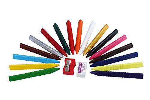 Camel Camlin Kokuyo Triangular Plastic Crayons - 17 Shades,Multicolor 2