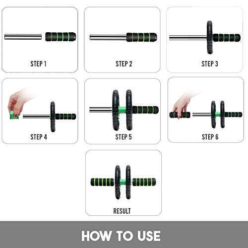 MCP Ab Roller/Abs Carver with Thick Knee Pad for Abdominal Workout Fitness Exercise Equipment (2 wheel) 3