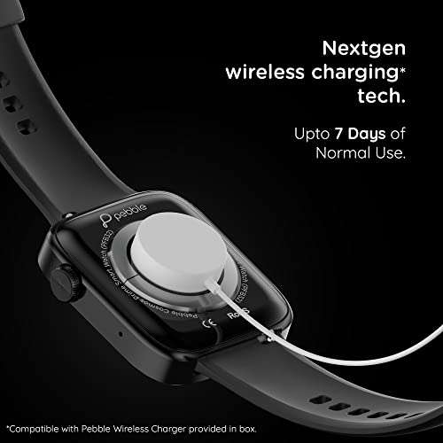 Pebble Newly Launched Cosmos Prime Bluetooth Calling Smart Watch, Largest 1.91" Bezel-Less Edge-to-Edge Display, 600 Nits Brightness, Sleek Metallic Body, Wireless Charging, Health Suite (Jet Black) 4
