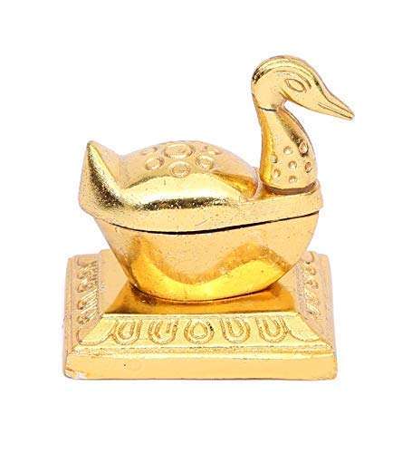 Vyomika Decor Golden Metal Duck with Chandan Roli Chopda for Pooja Purpose and Gift 2