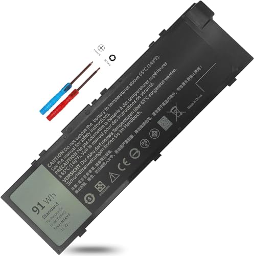 91Wh MFKVP Li-polymer Battery Replacement for Dell Precision 15 7510 15 7520 17 7710 17 7720 M7510 M7710 fits 0FNY7 1G9VM GR5D3 451-BBSB 451-BBSE 451-BBSF M28DH T05W1 TO5W1 TWCPG RDYCT 11.4V