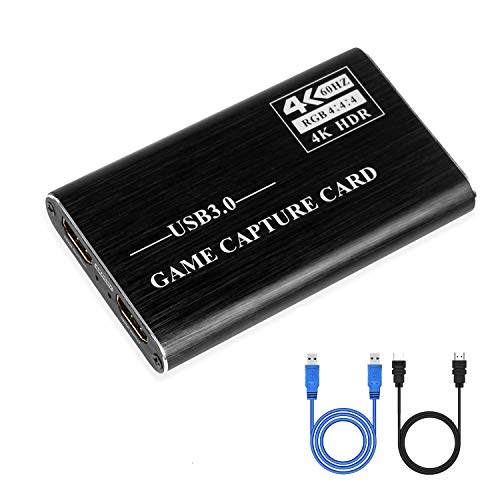 SUNKONG Audio Video Capture Card, HDMI USB 3.0 4K 1080P 60fps Reliable Portable Video Converter for Gameing/Streaming/Live Broadcasts/Video Conference/Video Recording