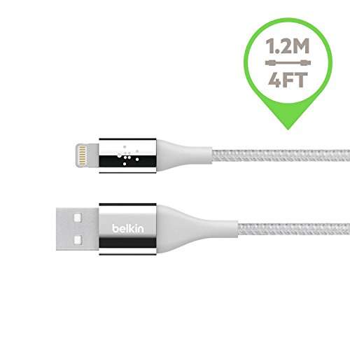 Belkin MIXIT Duratek Unbreakable Kevlar Lightning to USB 2.0 A Charge & Sync Cable for iPhone, iPads & iPods, 4 Feet (Silver) 3
