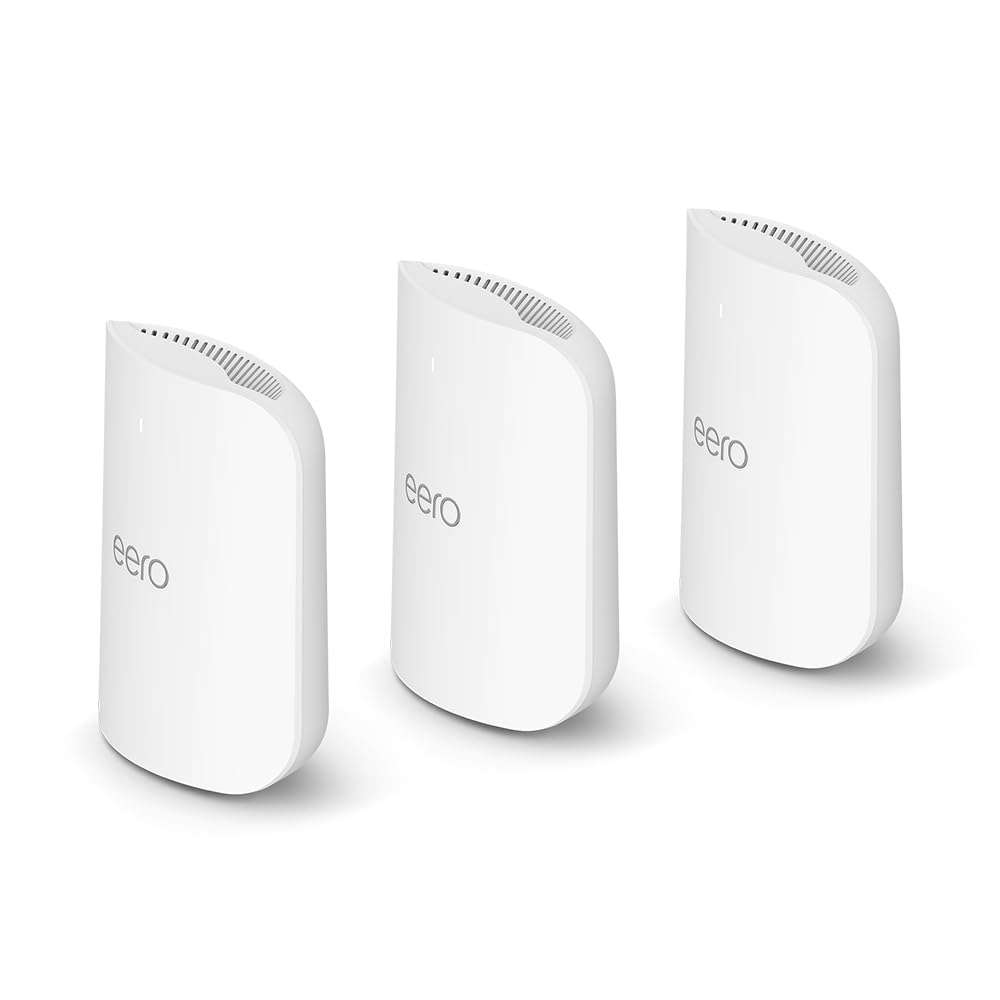 Amazon eero Pro 7 tri-band mesh Wi-Fi 7 router (newest model) - Supports internet plans up to 5 Gbps, Coverage up to 6,000 sq. ft., 3-pack 1
