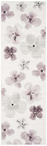 SAFAVIEH Adirondack Collection Runner Rug - 2'6" x 6', Ivory & Purple, Floral Watercolor Design, Non-Shedding & Easy Care, Ideal for High Traffic Areas in Living Room, Bedroom (ADR123L) 2