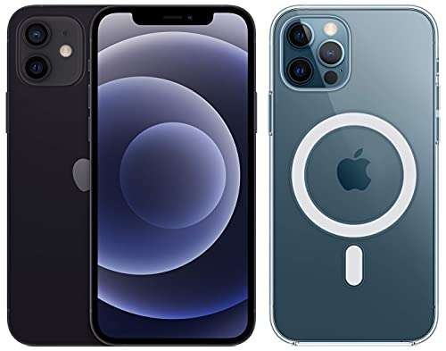 New Apple iPhone 12 (128GB) - Black with Apple Clear Case with Magsafe (for iPhone 12, 12 Pro) 1