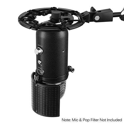 Moukey Microphone Shock Mount Compatible with Blue Yeti/Yeti Pro/Snowball/Yeticaster Mic and other Large Microphones Except for Yeti Pro X, MMs-7 5