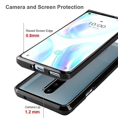 Orzero Case Compatible for OnePlus 8, OnePlus 8 UW (Verizon Version), Solid Acrylic Back Cover TPU Frame Scratch Resistant Shock Absorbing Body Protection Phone Case - Black 4
